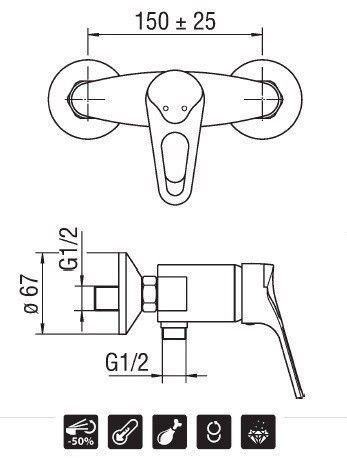 Смеситель для душа Nobili Timix TX27130 CR фото
