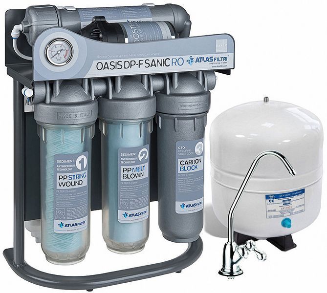 Система обратного осмоса OASIS DP-F SANIC PUMP Atlas Filtri (насос, минерализатор) с каркасом (SE6075350) SE6075350 фото Система обратного осмоса OASIS DP-F SANIC PUMP Atlas Filtri (насос, минерализатор) с каркасом (SE6075350) SE6075350 фото