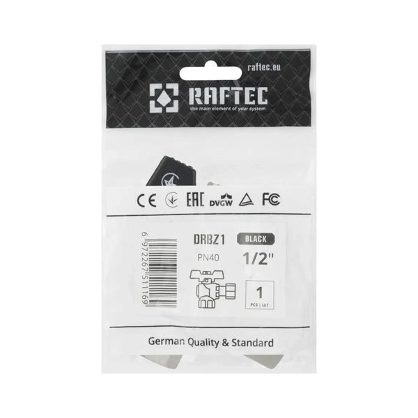 Кран кутовий із накидною гайкою 1/2" ВВ Raftec PN40 метелик 43596 фото