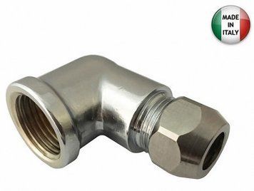 Колено цанговое хромированное Albertoni 10х3/8" 85074 фото