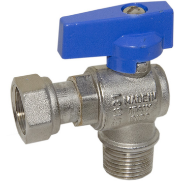 Кран кутовий з накидною гайкою Bianchi 1/2" ЗВ синій 84604 фото